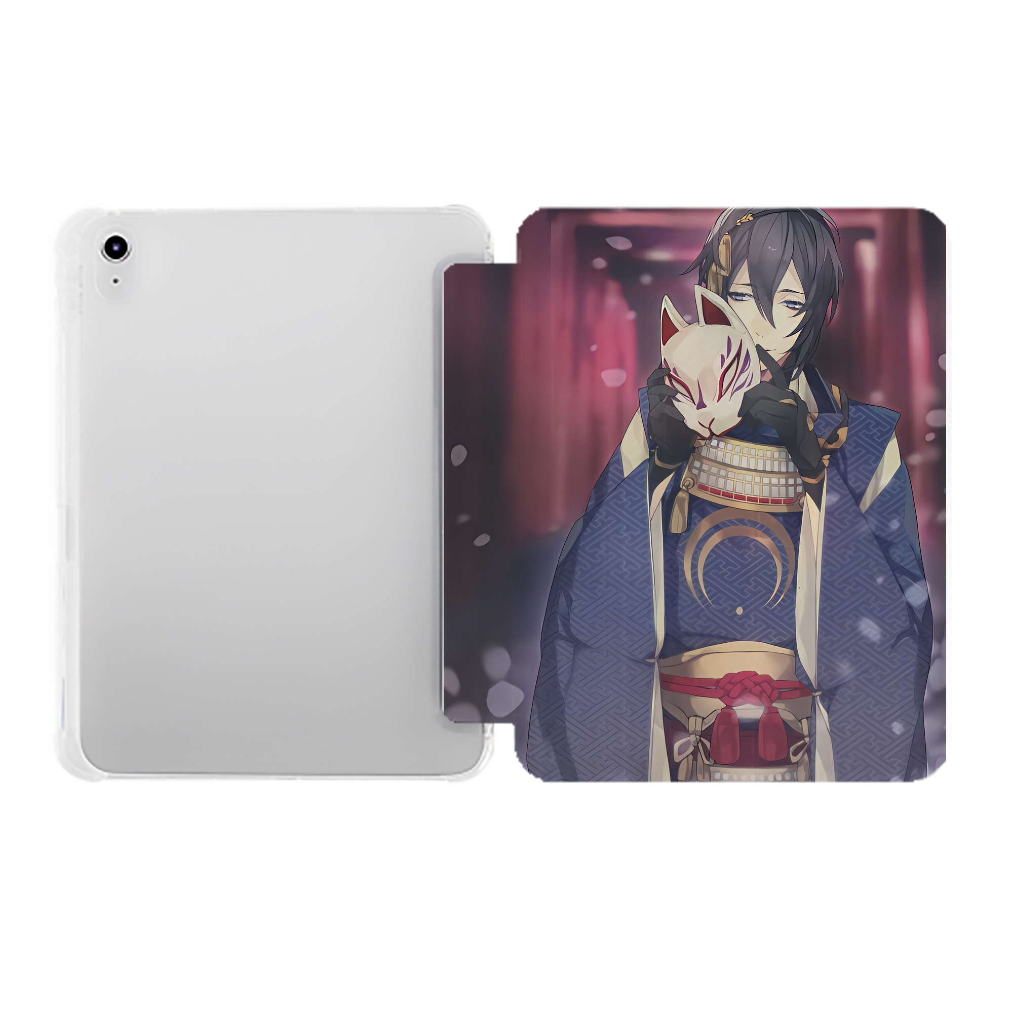 （画像用） 刀剣乱舞 Touken Ranbu IPad ケース ペン収納付き 三つ折りスタンド PUレザー×シリコン 対応機種9.5/10.5/10.9インチ